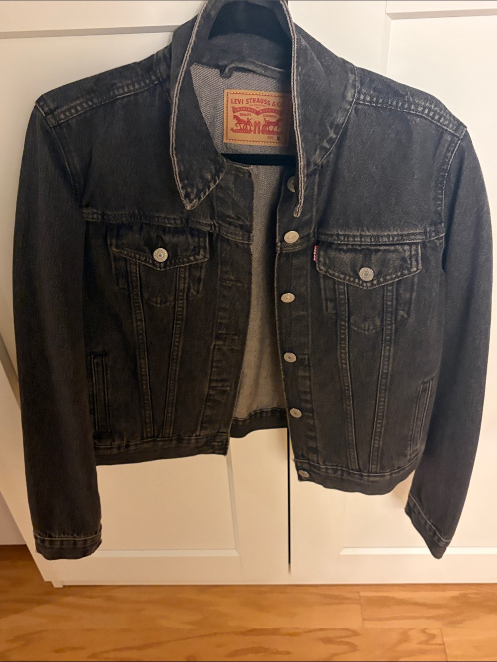 Levi's Black Washed Denim Trucker Jacket